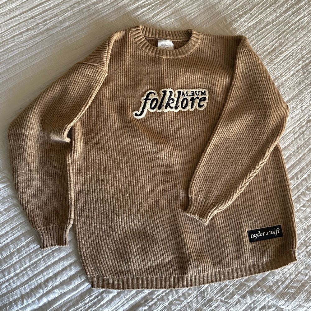Taylor Swift Folklore Chenille Patch Crewneck Sweater